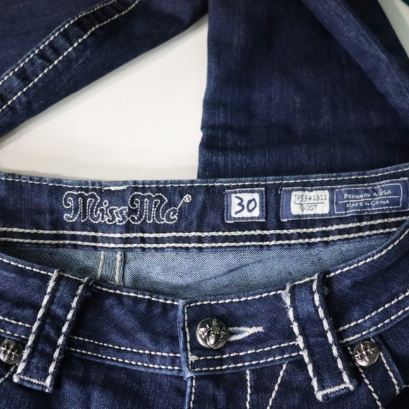 MISS ME Bootcut Jeans with contrast stitching, embroidered & rhinestones - Picture 6 of 14
